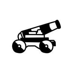 Big Gun Cannon Glyph Icon, Vector illustration
