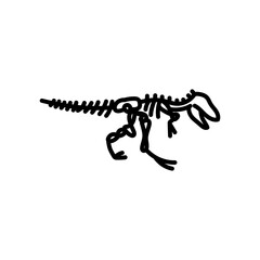Tyrannosaurus Rex Skeleton Outline Icon, Vector illustration