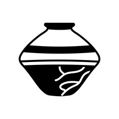 Clay Vase Glyph Icon, Vector illustration
