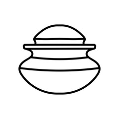 Ceramic Vessel Outline Icon, Vector illustration