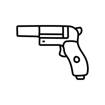 recommend clip art: Antique Pistol Outline Icon, Vector illustration