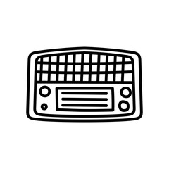 Radio Vintage Outline Icon, Vector illustration