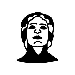 Greek Leader Alexander Glyph Icon, Vector illustration