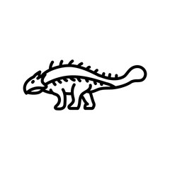 Ankylosaurus Outline Icon, Vector illustration