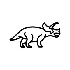 Triceratops Outline Icon, Vector illustration