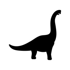 Brachiosaurus Glyph Icon, Vector illustration