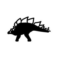 Stegosaurus Glyph Icon, Vector illustration
