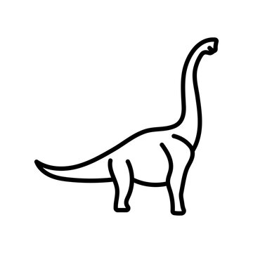 Brachiosaurus Outline Icon, Vector illustration