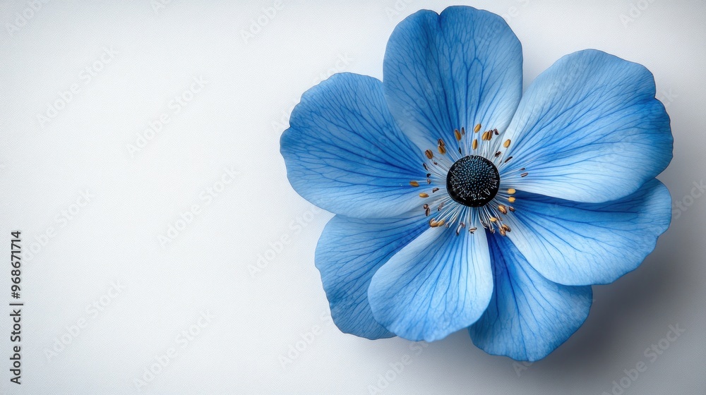 Wall mural a single blue flower