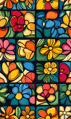 floral and leaf seamless patterns in doodle-style tile designs with graphic format.