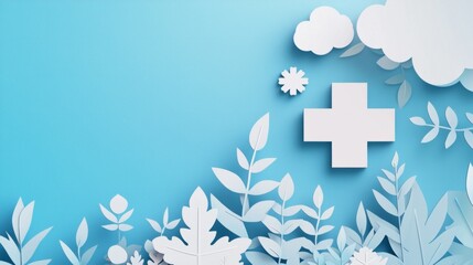 Paper cut, heart health, family health insurance concept, World Heart Day, World Health Day