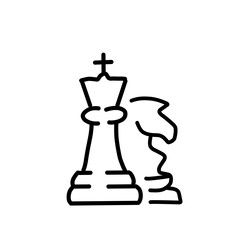 Set of outline chess piece
