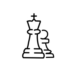 Set of outline chess piece