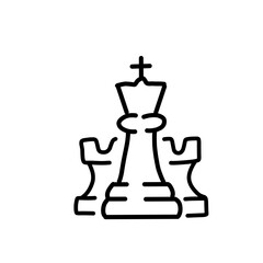 Set of outline chess piece
