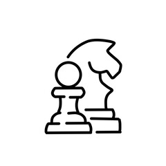 Set of outline chess piece