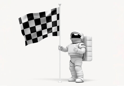 Waving Flag Mockup With Generative AI