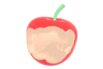 3d render graphic icon of apple fruit isolated from background