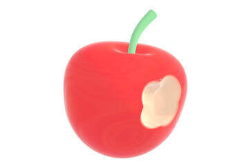 3d render graphic icon of apple fruit isolated from background