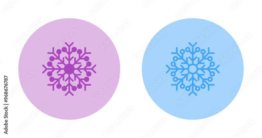 Sticker snowflake vector icon