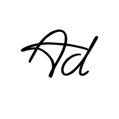 A hand-drawn signature logo design template