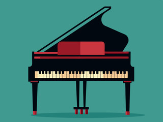 Piano silhouette vector illustration on a white background 