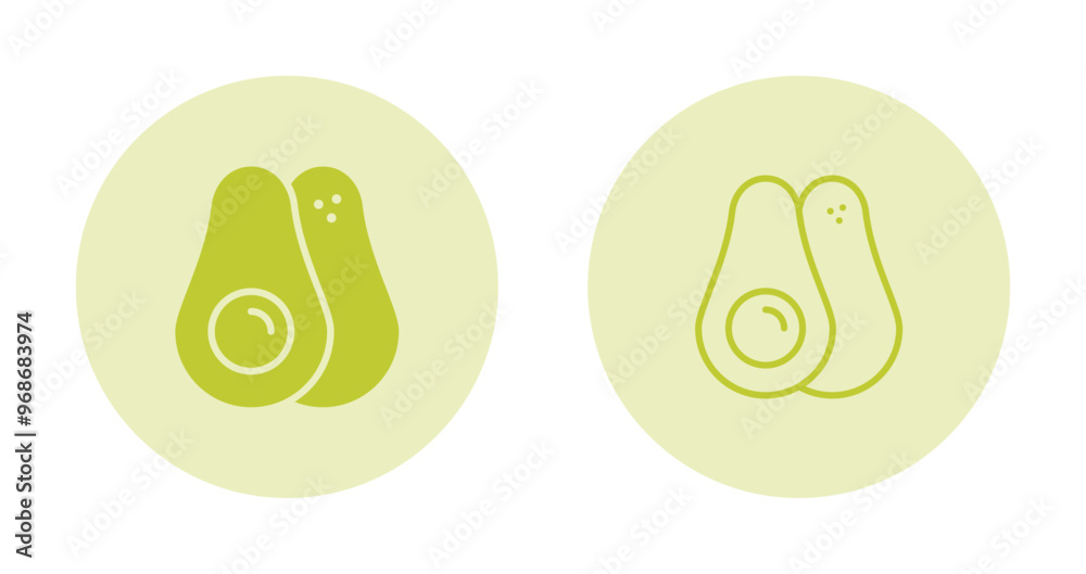 Poster avocado vector icon