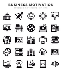Set of Lineal Filled Business Motivation Icons. Lineal Filled art icon. Vector illustration