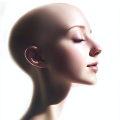 Photo of a Woman with Alopecia, Bald Woman