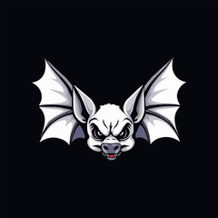 bat logo editable vector illustration.  bat mascot logo. Vampire Bat flying silhouette logo style design white background.