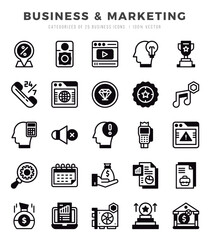 Business & Marketing icons Pack. Lineal Filled icons set. Business & Marketing collection set.