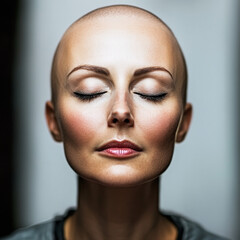 Photo of a Woman with Alopecia, Bald Woman