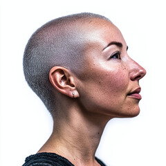 Photo of a Woman with Alopecia, Bald Woman