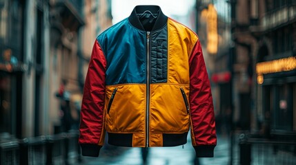 Obraz premium Colorful Bomber Jacket Fashion Clothing Apparel Streetwear