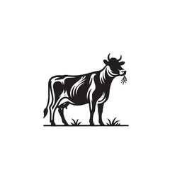 Fototapeta premium Cow silhouette. cow logo, icon black and white. Cow vector design. Bull, dairy cow