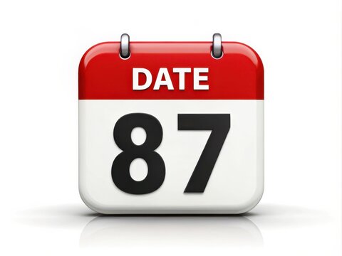 Calendar Icon Showing Number 87 Date