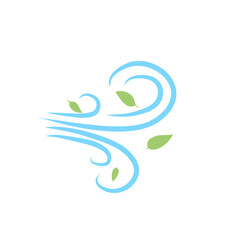 Wind blow line icon fresh vector