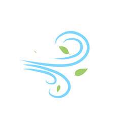 Wind blow line icon fresh vector