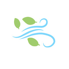 Wind blow line icon fresh vector