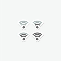 Wireless and wifi icons sticker isolated on gray background