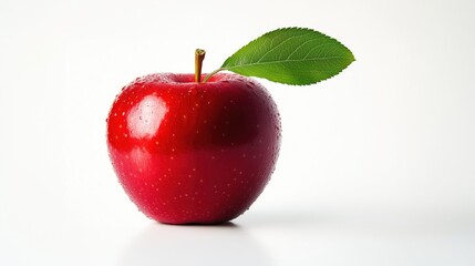 Single red apple isolated on a white background