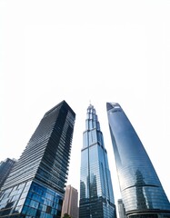 Fototapeta premium Skyline Serenity: 3D Render of Modern Office Buildings