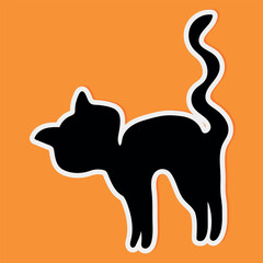 Black Cat Sticker for Halloween