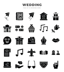 Naklejka premium Wedding icons set for website and mobile site and apps.