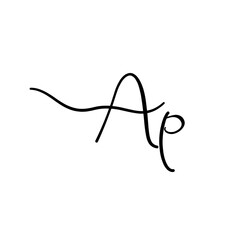 A hand-drawn signature logo design template