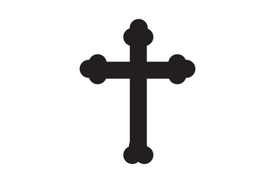 recommend clip art: Catholic Symbols - Cross Christian icons. Vector line black christian cross set on white background