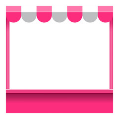 storefront frame with awnings, pink canopy tent, kiosk frame, kiosk shop front frame for banner