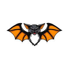 bat logo editable vector illustration.  bat mascot logo. Vampire Bat flying silhouette logo style design white background.