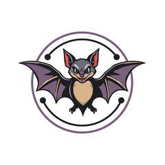 bat logo editable vector illustration.  bat mascot logo. Vampire Bat flying silhouette logo style design white background.