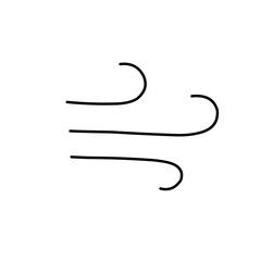 Blowing wind line icon