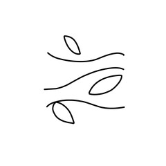 Blowing wind line icon